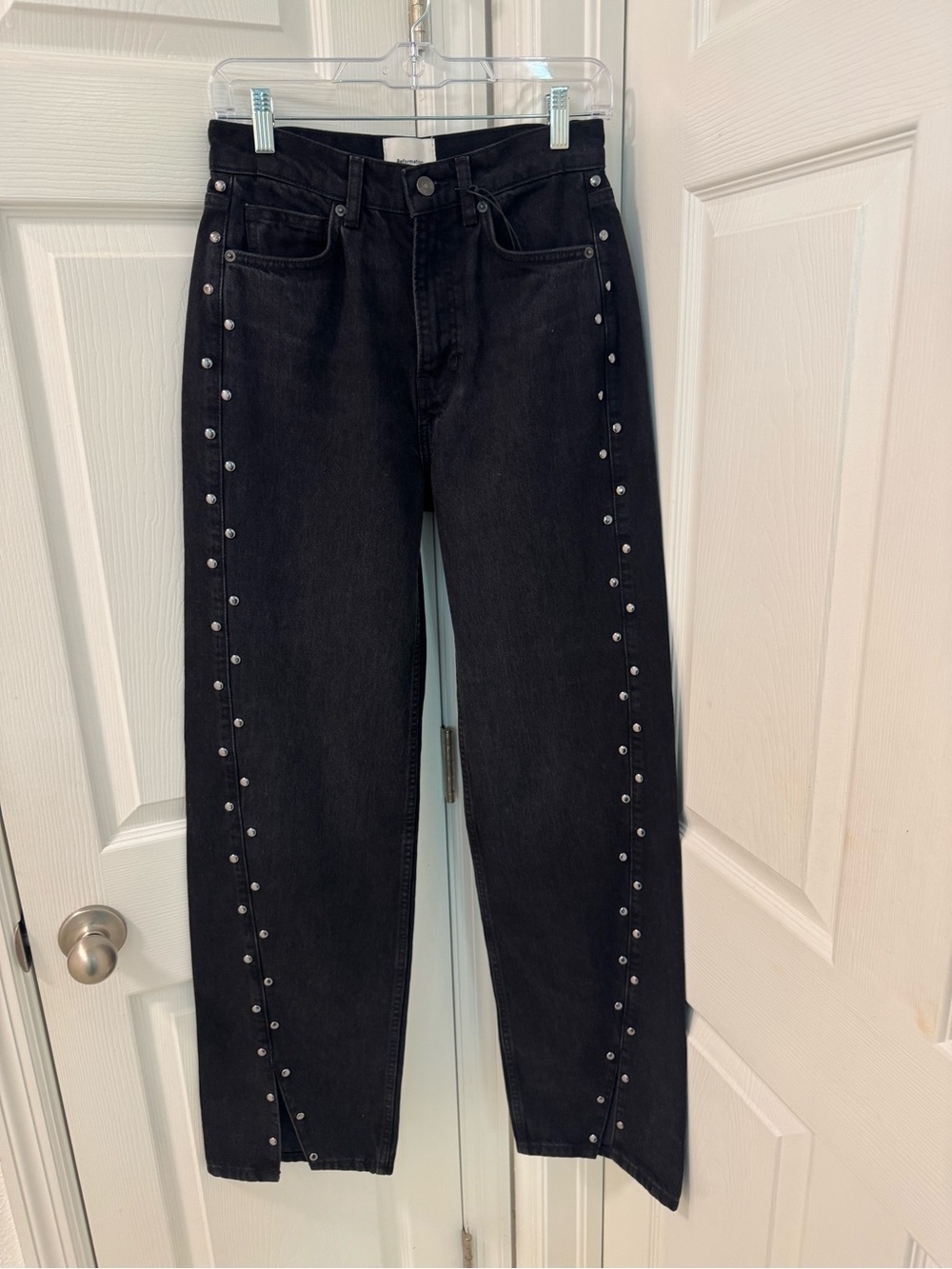 Reformation Cary Studded HighWaist Slouchy WideLeg Jeans vana studded size25 NWT - Picture 5 of 9